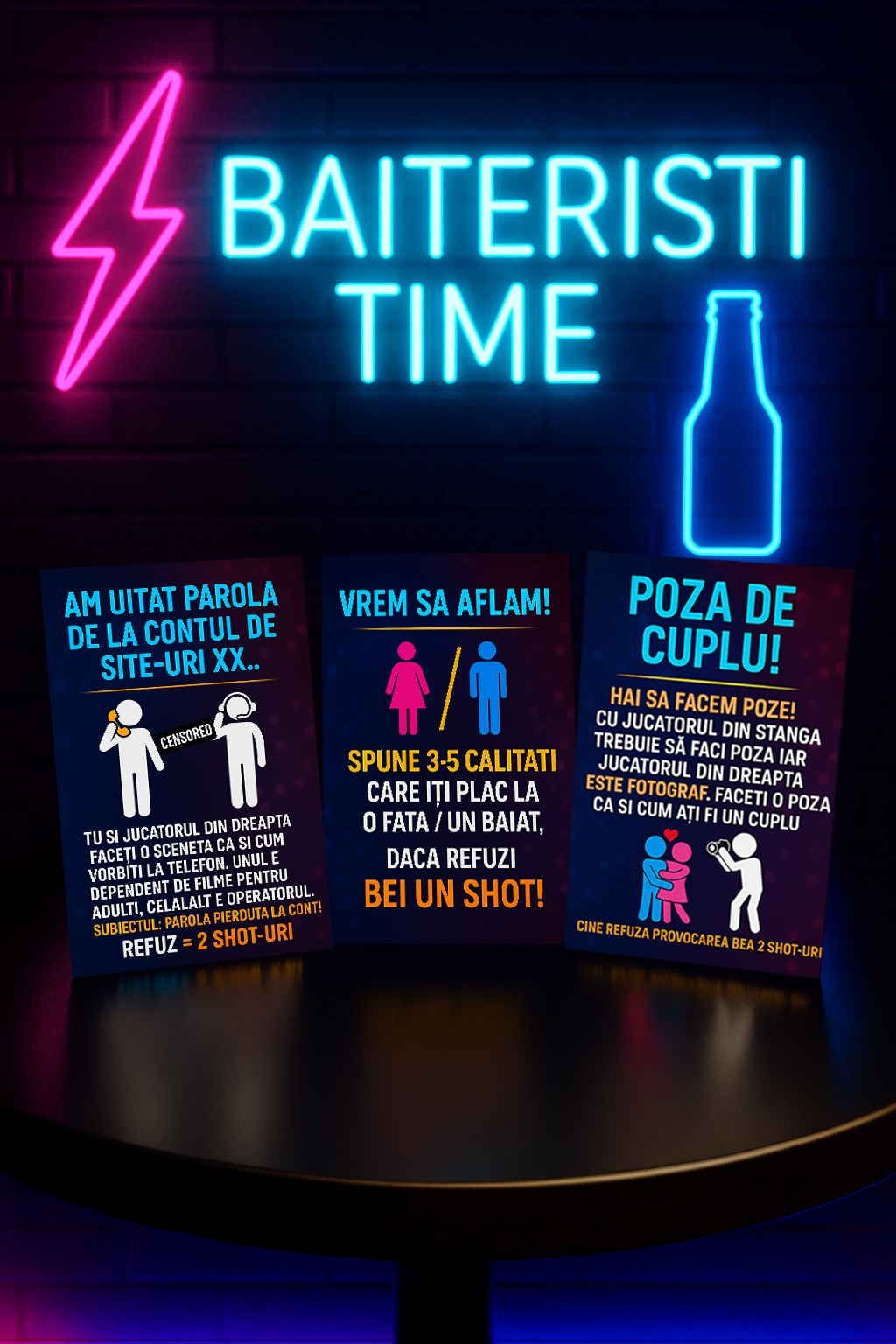 BaiTeRisti – Varianta Originală, perfect pentru petreceri, cabane, Revelion si cadouri, +18